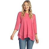 Jess & Jane Mineral Washed Cotton Top with Linen Handkerchief Hem - M126