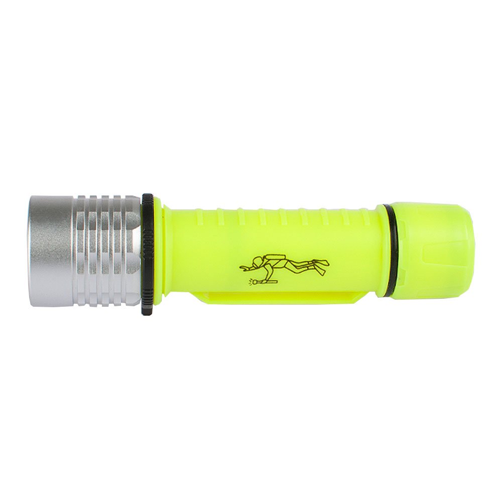 Three trees Underwater Diving Flashlight，3W 110 Lumens Waterproof LED Light，Slide Switch Safety Waterroof Underwater Buckle Flashlight，For Scuba Diving Outdoor Under Water Sports