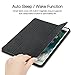 iVAPO iPad Pro 10.5 Case Pencil Holder Auto Sleep Wake Function Typing Viewing Tri-fold Stand PU Leather Smart Cover for iPad Pro 10.5 inch 2017 Black Denim Leather