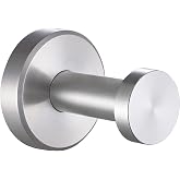 APLusee Towel Hook, Brushed Nickel, 304 Stainless Steel, Wall Mount | 11 lb Capacity, Wide Hook Head, Smooth Rounded Edges, Bathroom &amp; Closet Storage, Concealed Screw Installation