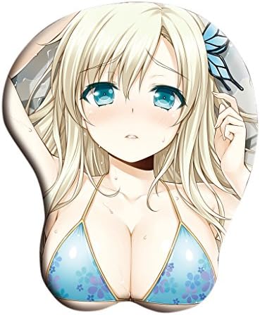 ComeEasy Creative Cartoon Anime Girl 3D Sexy Mouse Pad with Wrist Support Chest Silicone for Computer Notebook (2#)