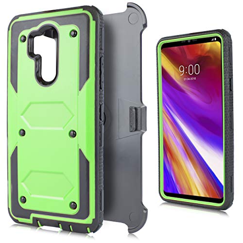 LG G7 Case, LG G7 ThinQ Case, Full-Body Rugged Holster Case Built-in Screen Protector LG G7 2018 Release (Green)