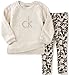 Calvin Klein Girls' Sweatshirt with Crochet Trim and Leggings Set