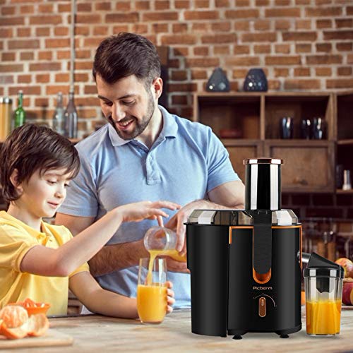 Juicer Extractor Picberm Wide Mouth Juicer Machines, 3 Speed Centrifugal Juicer for Fruit and Vegetable, Powerful Juicer with Plus Pulse Function, 800W/2000RPM, Easy to Clean & BPA Free, Black