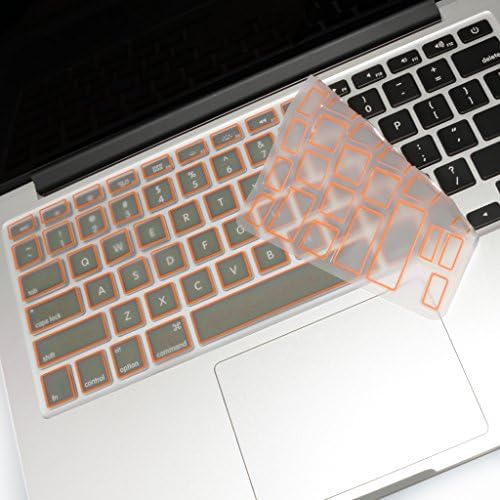 CNUALV Ultra Thin Silicon Gel Keyboard Cover Keyboard Skin for MacBook Air 13" (Orange)