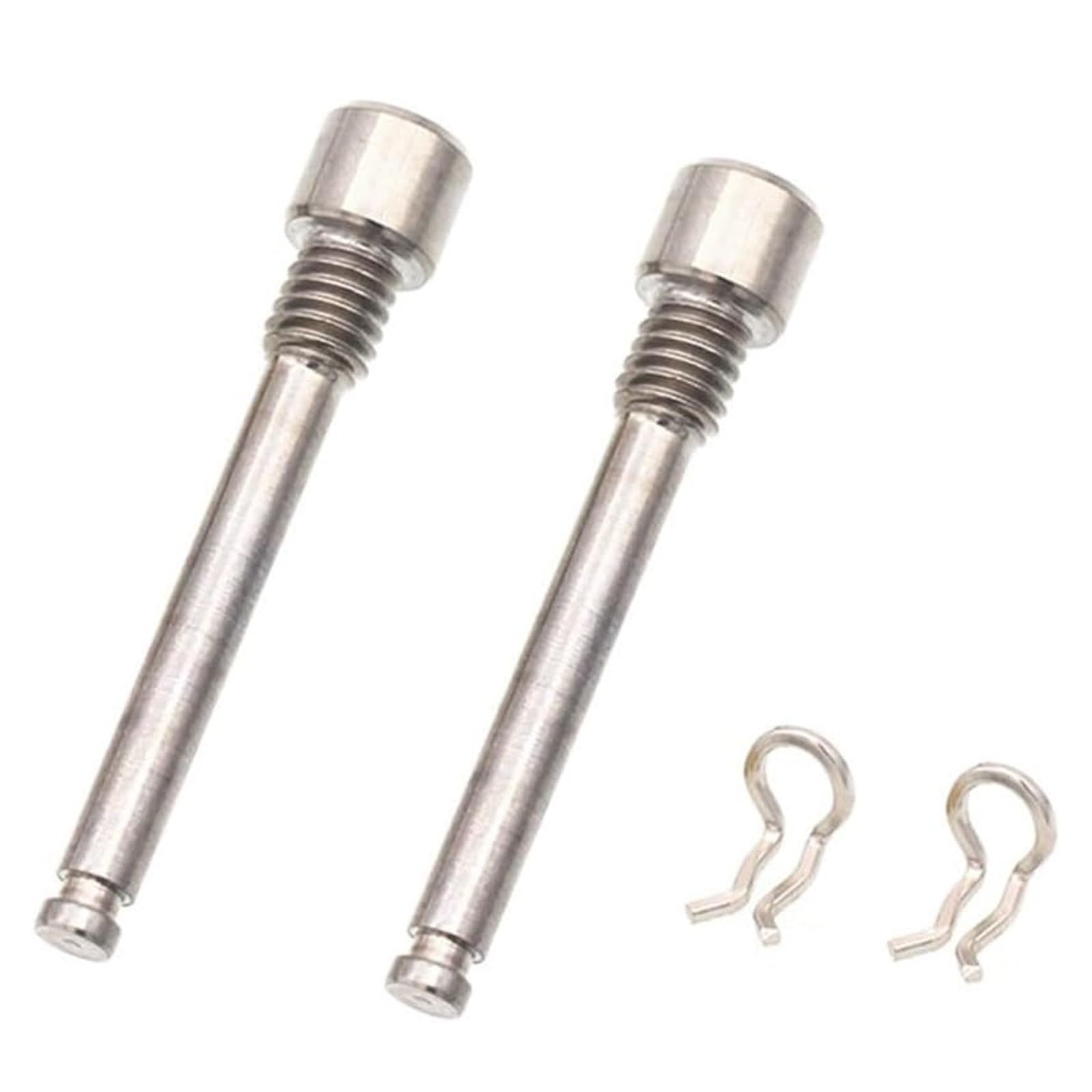 Wjelet 2pcs M4 x 26mm Bike Disc Brake Caliper Bolts Disc Brake Caliper Bolt Titanium Alloy Pin with Circlips Replacement Pin Set for Shimano Hydraulic Disc Brakes(silver)