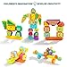 TOP BRIGHT Block Toy for Toddlers - Wooden Building Letter Blocks 3 Year Old Boy Shape Sorter Toy -150Pcs