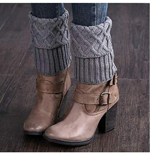 Jiuhexu 5 Pairs Women Winter Warm Crochet Knitted Boot Cuff Socks Short Leg Warmers (5 Pair-D)