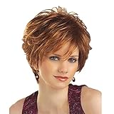 Asifen Beautiful Short Wigs for Women Real Human Hair Mixed Healthy Synthetic Memory Fiber (Color 27/613 Blonde)