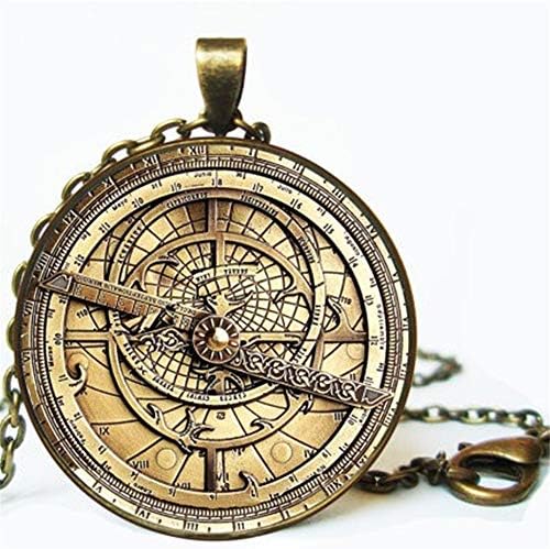 JMZDAW Necklace Pendant Steampunk Gravity Waterfall Mystery Necklace Doctor Glass Men'S Astrolabe Women'S Best Friends Pendant