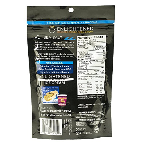 ENLIGHTENED BADA BEAN BADA BOOM – PLANT-BASED PROTEIN, GLUTEN FREE, VEGAN, CRUNCHY ROASTED BROAD (FAVA) BEAN SNACKS, 110 CALORIES PER SERVING, SRIRACHA, 1 OZ, 24 PACK
