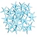 AHIER Light Blue Starfish Decor, Starfish Ornaments, 30 Pieces Small Finger Resin Starfish for Crafts and Wedding Home Decor