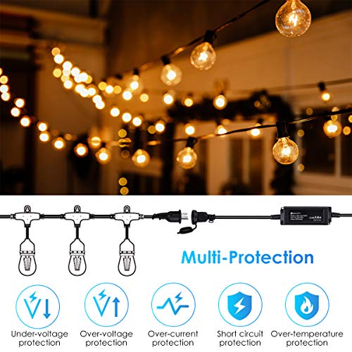 OHLUX Outdoor Dimmer For String Lights, 360W Dusk To Dawn Dimmer Plug With Timer, Weatherproof Black Dimmer Switch