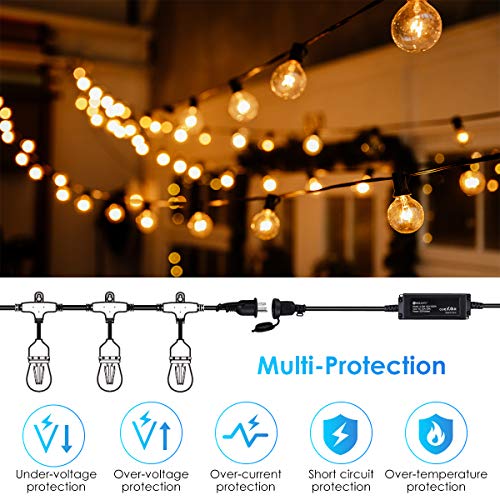 Outdoor Dimmer, 650W String Light Dimmer, Wireless RF Smart Plug-in Outdoor Dimmer Switch - Timer Function/IP65 Waterproof/50FT Control Distance/16IN Extension Cord for Incandescent Strings Lights