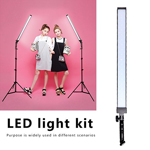 GSKAIWEN Photography Studio LED Lighting Kit Adjustable Light with Light Stand Tripod Photographic Video Capture Portraits - Thumbnail 4