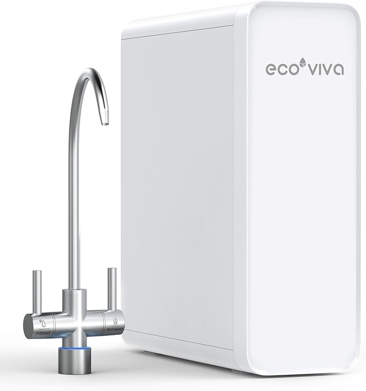 Sistema di filtraggio dell'acqua ad osmosi inversa, 600GPD, sistema ad osmosi inversa, acqua potabile, 8 stadi, sistema osmosi 2,5:1, rapporto di deflusso, RO e acqua filtrata, bianco