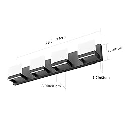 Tipace 4 Lights Modern Black Vanity Light Up and