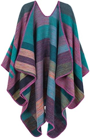 Joann Women's Wrap Shawl Color Block-Purple,One Size