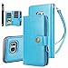 TabPow Galaxy S7 Case, 10 Card Slot - [ID Slot][Button] Wallet Folio PU Leather Case Cover with Detachable Magnetic Hard Case for Samsung Galaxy S7, Blue