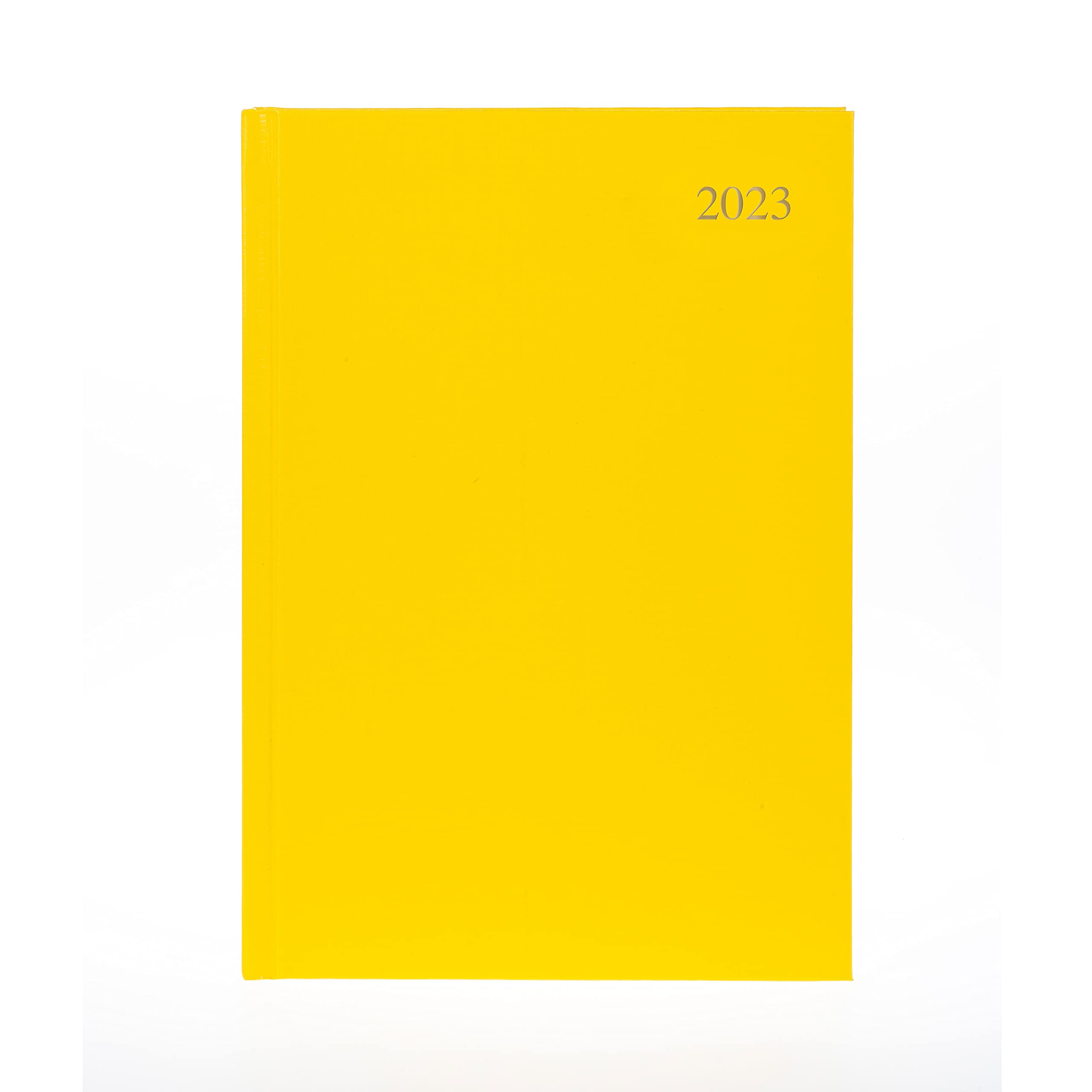 Collins Essential A4 Week to View 2023 Diary - Yellow - Calendar Year Weekly Diary, Journal and Planner for business, office and personal (ESSA43.45-23)