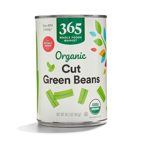 365 BY WHOLE FOODS MARKET, ORGANIC CUT GREEN BEANS, NO SALT ADDED, 14.5 OUNCE