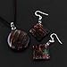 Sterling Silver Hand Painted Murano Glass Multi-Colored Abstract Art Square Dangle Earrings 2”