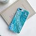 YeLoveHaw for iPhone 8 Plus / 7 Plus Case for Girls, Glitter Pearly-Lustre Translucent Shell with Quicksand Pattern Phone Case [Flexible, Slim Fit, Full Protective] for iPhone 7Plus / 8Plus(Blue)