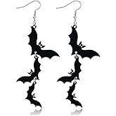 Halloween Ghost Earrings Drop Dangle Earrings for Women with Pumpkin Bat Designs Cute Spooky Party Accessories Halloween Holiday Costume Jewelry