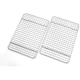 Checkered Chef Cooling Racks For Baking - Quarter Size - Stainless Steel Cooling Rack/Baking Rack Set of 2 - Oven Safe Wire R