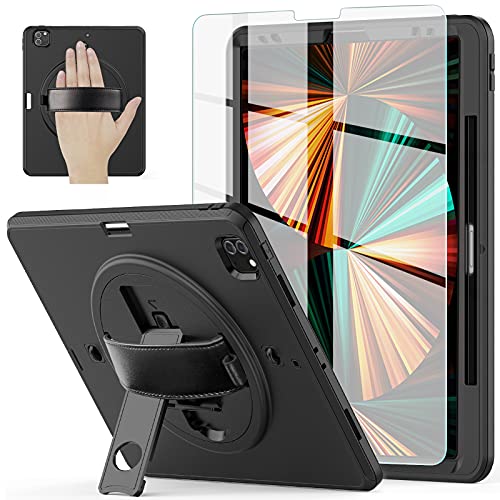 iPad Pro 12.9 Inch Case 2021 5th Generation [with Tempered Glass Screen