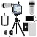 CamKix Camera Lens Kit Compatible with iPhone SE / 5S / 5 Including 8X Telephoto Lens/Fisheye Lens/Macro Lens/Wide Angle Lens/Tripod/Phone Holder/Hard Case/Bag/Cloth