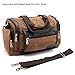 Zebella Men Canvas Leather Travel Duffel Tote Sports Shoulder Bag