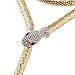 OUMOU Flexible Bendable Snake Jewelry Necklace Gothic Magnetic Choker Necklace - Versatile Can be used as Waistband Bracelet (Gold)