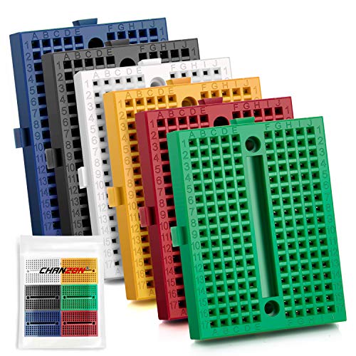 Chanzon 6 pcs Mini Breadboard with 170 Tie Points SYB-170 Solderless Prototype Kit (6 PCB Bread Board Plus Adhesive Back for Small DIY Kits Arduino Raspberry rasp Pi Proto Project - Thumbnail 5