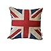 decorbox The Union Jack British Flag Cotton Linen Square Decorative Throw Pillow Case Cushion Cover 18 
