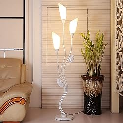 ZBYL-Moderne-LED-Dimmbar-Stehlampe-3-flammig-WeiB-Standleuchte-Wohnzimmer-Deko-Deckenfluter-mit-LeselampeVintage-Stehlampe-fuer-Schlafzimmer-Kinderzimmer-Hoehe-170cm-E27-Fassung-mit-Fussschalter