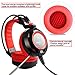 Gaming Headset with Microphone for PC Games Over Ear Computer Headphones USB Red 3.5mm Nubwo Skin-friendly Earpads Gamer Headset for with Led Light & In-line Volume Controlthumb 1