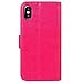 Auroralove iPhone X Luxury Handmade Bling Rhinestone Soft Slim Flip Stand Wallet Case for iPhone X Flower Butterfly PU Leather Case for Girls Women (iPhone X, Pink)