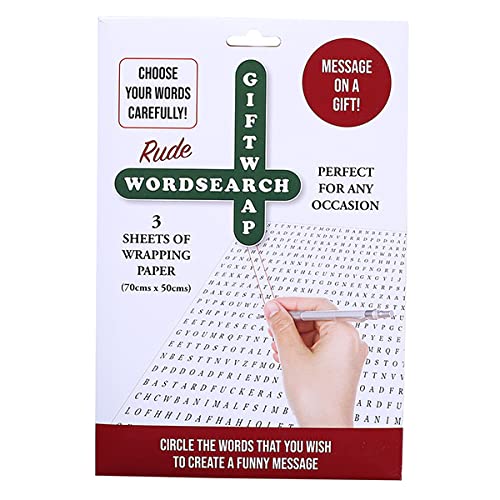 Funny Wrapping Paper - Rude Word Search to Write a Funny Message - Christmas, Birthday, Anniversary, Cheap Gift