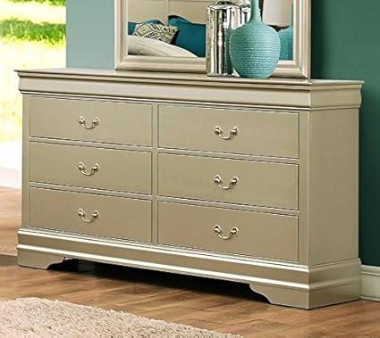 Amazon Com Louis Philip Gold Finish Wood 6 Drawer Dresser By