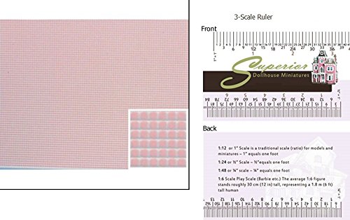 Dollhouse Miniature Tile 1 8 Sq 12 X 16 Pink