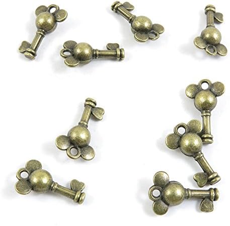 280 PCS Jewelry Making Charms Ancient Antique Bronze Fashion Jewelry Making Crafting Charms Findings Bulk for Bracelet Necklace Pendant A03569 Skeleton Key Mouse Micky