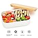 EOIMS Bento Box for Adults Japanese Bamboo Lunch Box,Leak-Proof Lunch Containers for Work Microwave Safe BPA-Free (Bamboo White)
