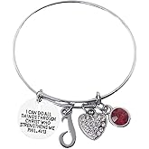 Personalized Christian Bangle Bracelet, Faith I Can Do All Things Through Christ Who Strengthens Me Phil. 4:13 Scripture Jewelry, Religious Jewlery For Women
