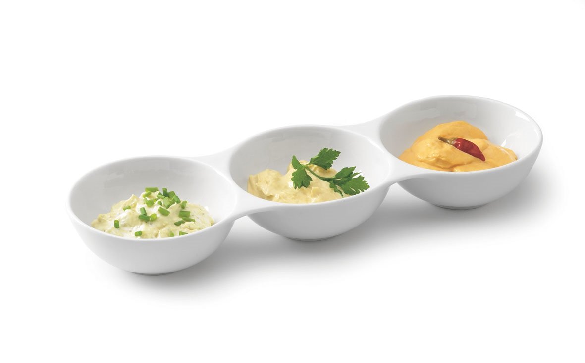 Tognana Party Bowl with Three Sections Set 37x12x6cm, White