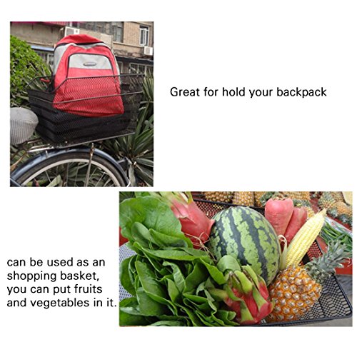 Bicycle Back Basket, YIFAN Storage Bike Cargo Rack Cycling Mountain Road Bike MTB Accessories - Black - Thumbnail 2