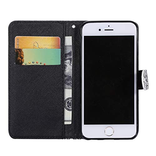 image for Herbests Compatible with iPhone 6S 4.7 Wallet Case Cover Luxury 3D Des