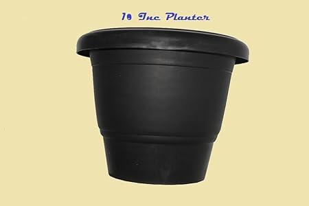 First Smart Deal Plastic Round Pot (10-inch, Black, Pack of 4)
