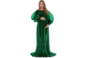 Changuan Puffy Ruffle Maternity Dress for Photoshoot Long Sheer Lingerie Pregnancy Gowns Baby Shower Dress Photography ZFPZ02