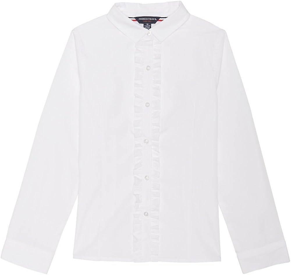 French Toast Girls' Long Sleeve Ruffle Blouse Clothing